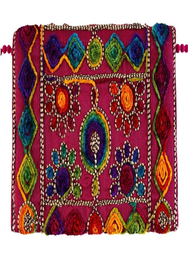 SUMERA WARQ Womens Cotton Handmade Designer Multipurpose Top Handle Handbag Rajasthani Patch Work Embroidered Bag - Image 3