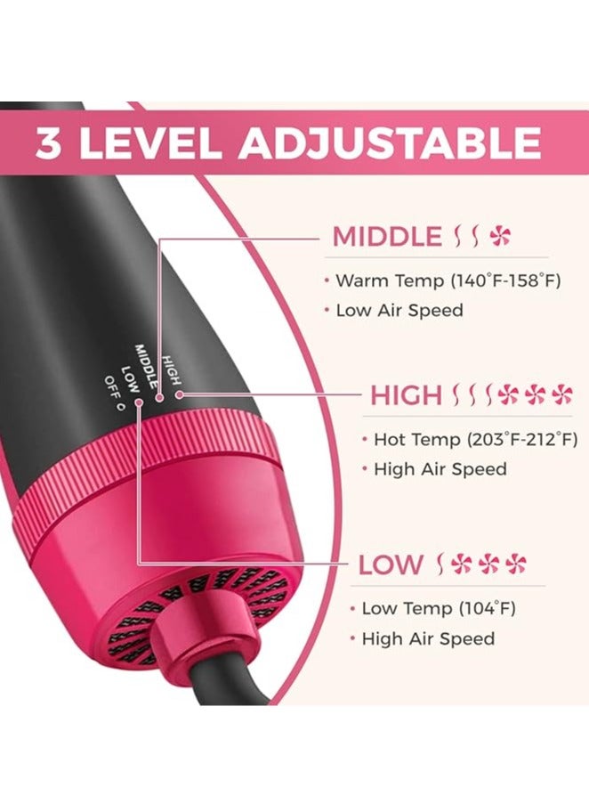 general Hair Dryer Dust Brush, Hair Dryer, Hair Dryer, Volatilizer, 4-in-1 Hot Air Dust Brush for Straightening, Curling, Blow Drying, Salon, One Step Styling Tool (Pink) - Image 4