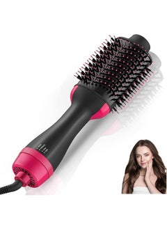 General Hair Dryer Dust Brush, Hair Dryer, Hair Dryer, Volatilizer, 4-in-1 Hot Air Dust Brush for Straightening, Curling, Blow Drying, Salon, One Step Styling Tool (Pink)  - Image 1