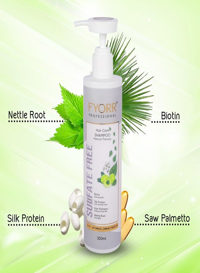 FYORR 300ml Smooth Shine Sulfate Free Biotin Rich Hair Fall Control Shampoo For Dry Frizzy Damage Chemically Treated Hairs | Thinning Hair Repair Strengthening Shampoo - Image 3