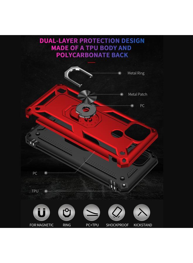 S-TOP Case For OPPO Realme C21 Shockproof TPU + PC Protective Case with 360 Degree Rotating Holder - Image 3