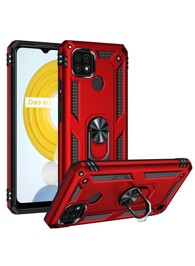 S-TOP Case For OPPO Realme C21 Shockproof TPU + PC Protective Case with 360 Degree Rotating Holder - Image 1