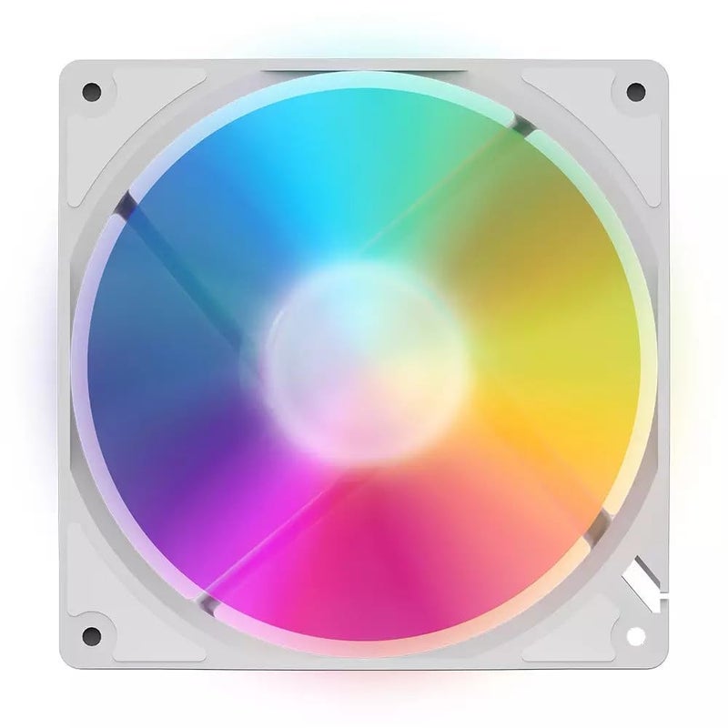 G140 ARGB PWM 140mm Fan, White, Quiet & Powerful 1700 RPM, 73.9 CFM, Hydraulic Bearing BRAVOTEC
