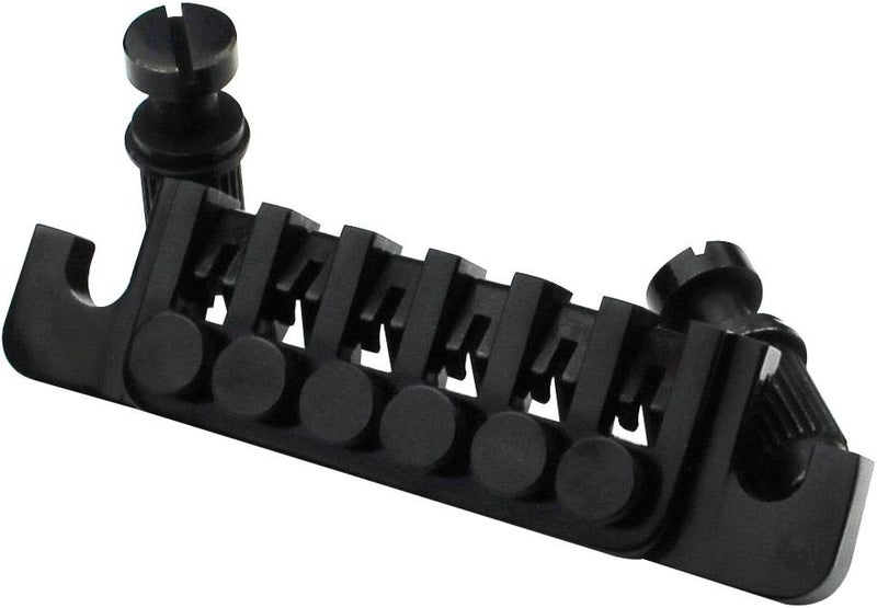 guyker Guitar TP-6 Bridge Stop Bar - Vintage 70's Bridges Tailpiece with Studs and Inserts Replacement Compatible with LP Les Paul SG ES 6 String Electric Guitar(Black) - Image 3