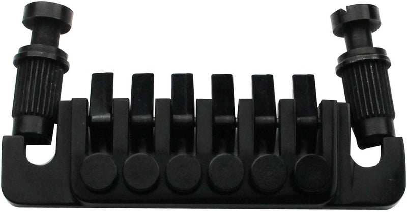guyker Guitar TP-6 Bridge Stop Bar - Vintage 70's Bridges Tailpiece with Studs and Inserts Replacement Compatible with LP Les Paul SG ES 6 String Electric Guitar(Black) - Image 1