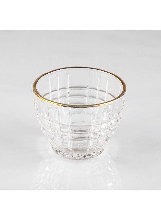 Soleter Sugar Pot With Gold Rim On Top Sugar Bowl with Lid Dustproof Crystal Glass Sugar Bowl Coffee Cube Sugar Bowl Household Candy Dried Fruit Transparent Jar Salt Container 110mm/Ф85-50mm  - Image 4