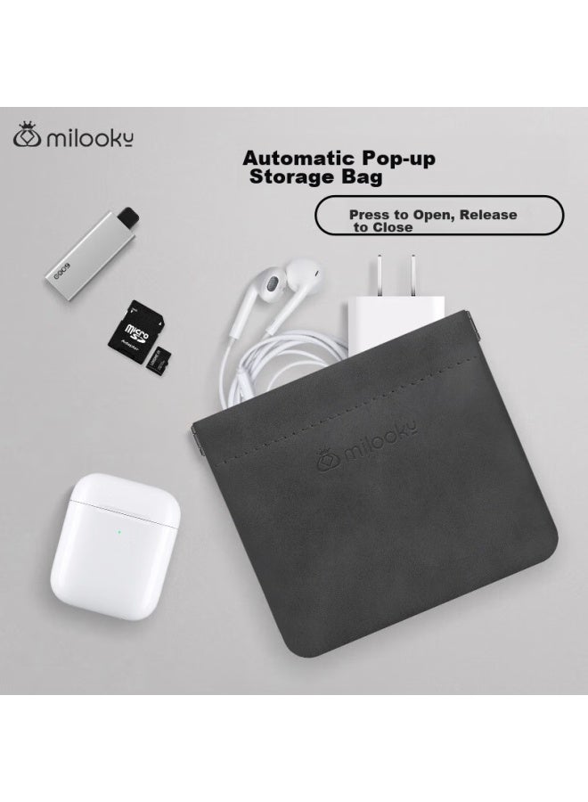 Diyi Workshop Daiyi Gongfang Digital Accessory Storage Pouch, Portable Lipstick Touch-up Bag, Air Cushion Electronic Accessory Coin Purse, Earphone Usb Drive Power Adapter Cable Storage Bag With Automatic Tight Seal - Image 1