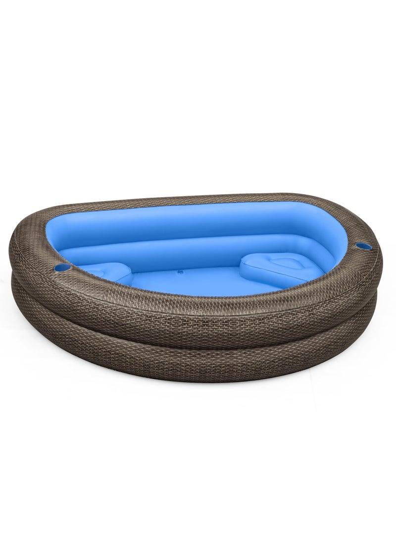 Bestway Bestway Family Pool Tru Print Wicker 231x178x53cm | Inflatable Family Pool | Summer Water Toy  - Image 2
