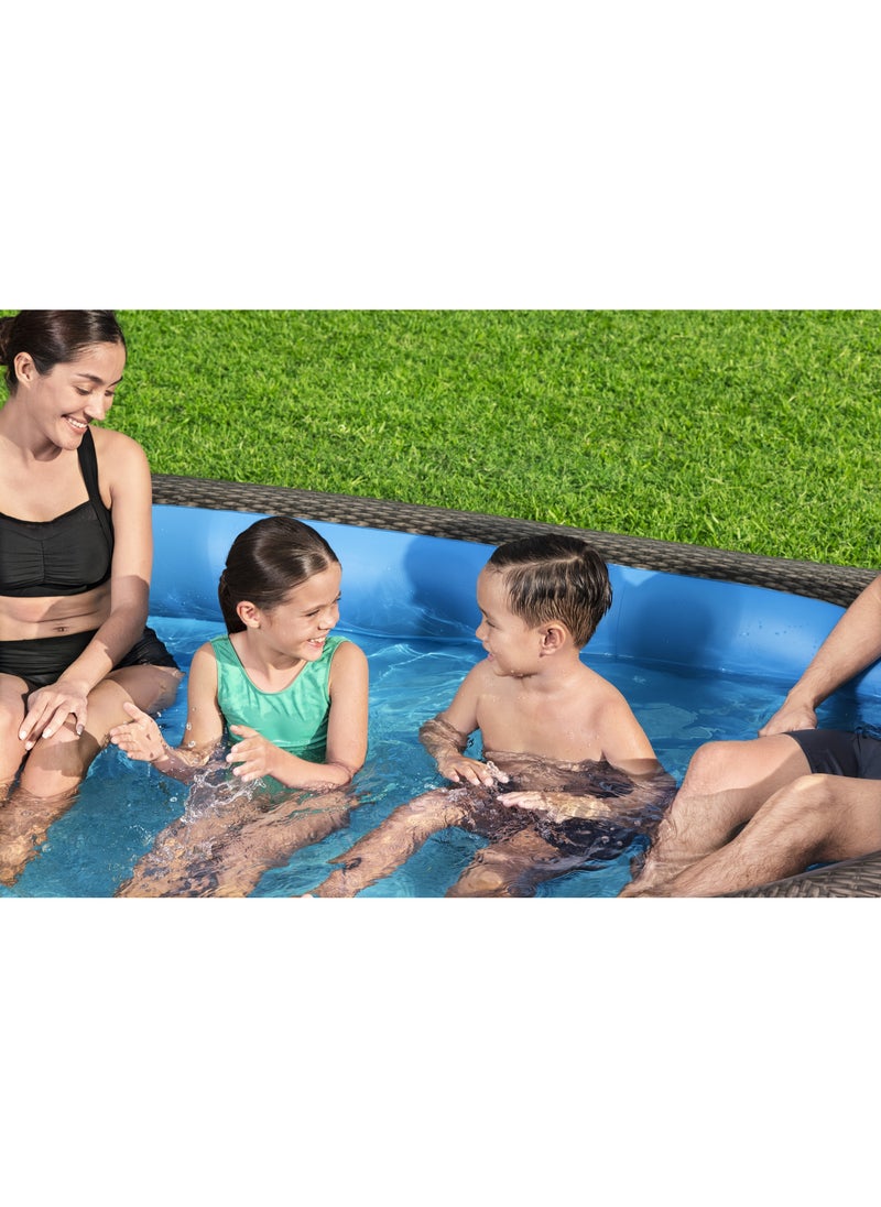 Bestway Bestway Family Pool Tru Print Wicker 231x178x53cm | Inflatable Family Pool | Summer Water Toy  - Image 4