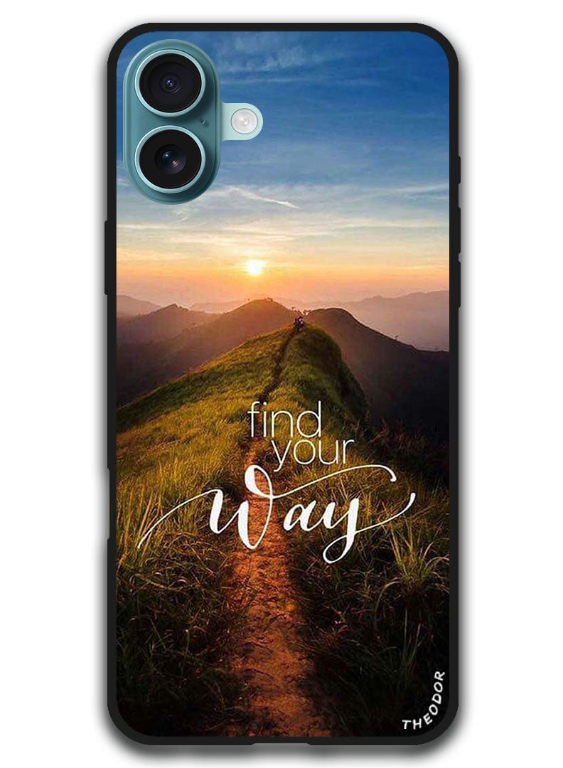 Theodor Protective Case Anti Scratch Shock Proof Bumper Cover For iPhone 16 Plus (6.7)-inch Find Your Way - Image 1