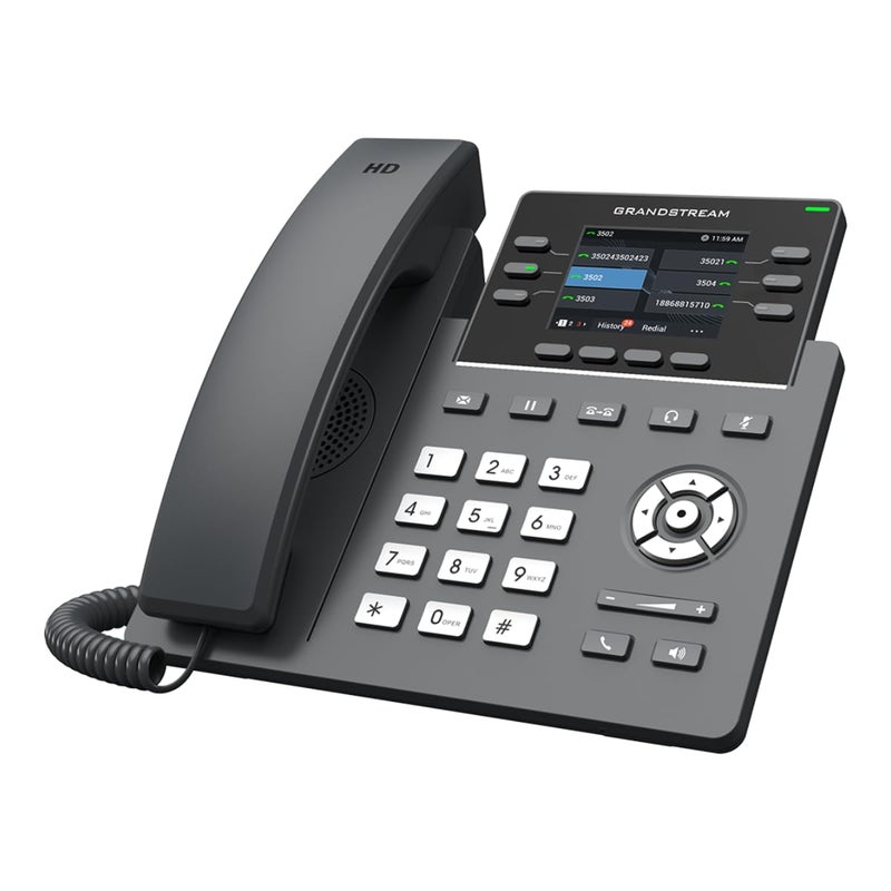 Grandstream GRP2615 10 Line IP expandable Cordless Landline Phone, 16 SIP Accounts, 480x272 Colour Screen, HD Audio, Powerable Via POE, Grey - Image 5