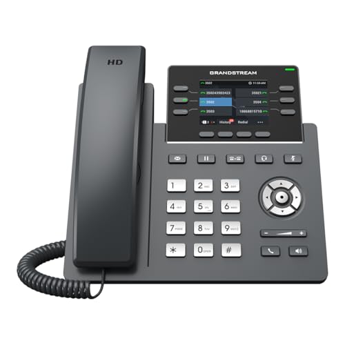 Grandstream GRP2615 10 Line IP expandable Cordless Landline Phone, 16 SIP Accounts, 480x272 Colour Screen, HD Audio, Powerable Via POE, Grey - Image 2