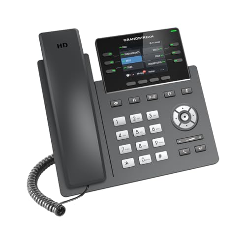 Grandstream GRP2615 10 Line IP expandable Cordless Landline Phone, 16 SIP Accounts, 480x272 Colour Screen, HD Audio, Powerable Via POE, Grey - Image 3