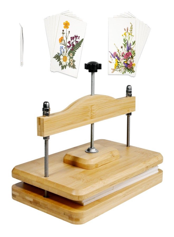 Nuvograin Flower Press Kit, Plant Press Kit, Easy One-Step Pressing, 10 x 6 inch Wooden Flower Flower Pressing for Kids and Adults, Great Gift for DIY Flowers Lovers, Light Brown - Image 1