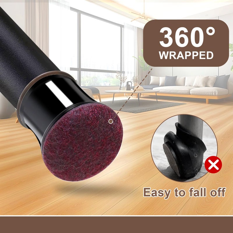 OCONDA 20 Pcs Chair Leg Floor Protectors For Hardwood Floors, Black Rubber Furniture Sliders With Felt, Silicone Furniture Leg Caps Covers, Fit Round Diameter (1.2"" To 1.4"") - Image 3