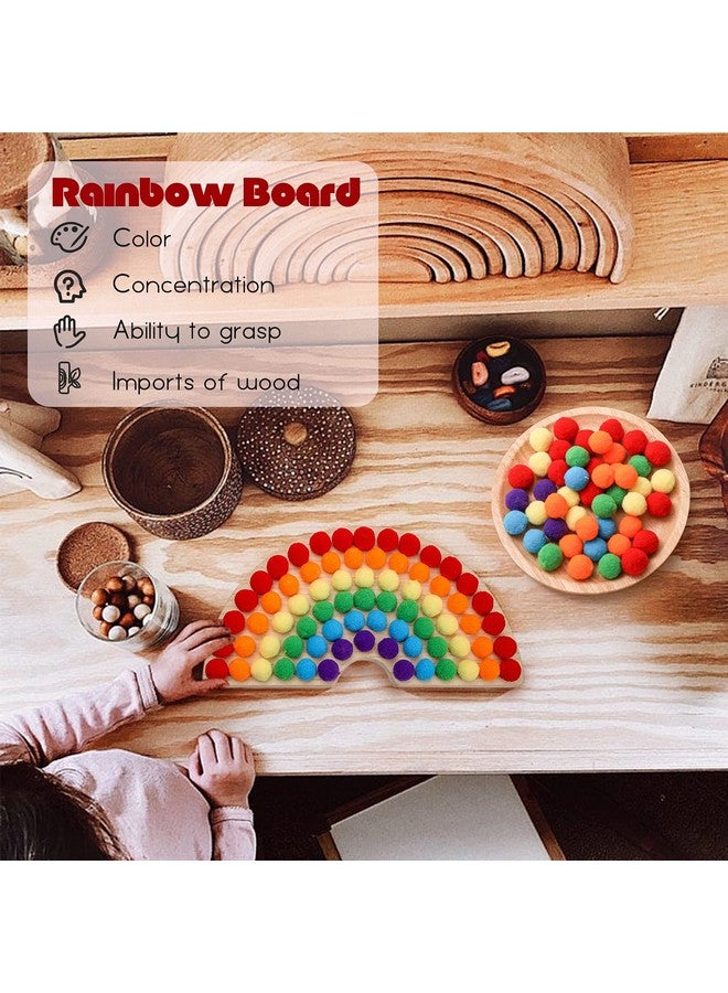 ibwaae لعبة الألواح الخشبية إباعة مع خرز فرز الألوان وألعاب العد والمطابقة، لعبة عد الخرز، مهارات الحركة الدقيقة، ألعاب مونتيسوري للأطفال الصغار (قوس قزح) - Image 5