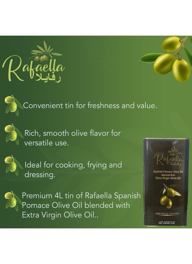 Rafaella Spanish Pomace Olive Oil Blended with Extra Virgin Olive Oil Tin 4Ltr - pzsku/Z9EDA4CD68A15CD6FEDCDZ/45/_/1738829084/7b50a0ce-0a17-498c-98df-a0d4fcda8f70