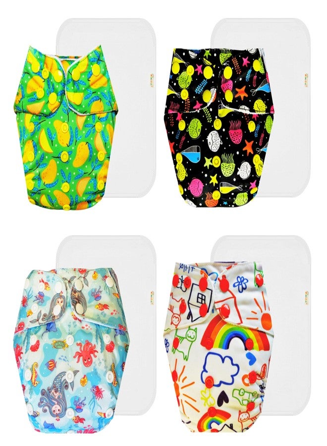 حفاضات دمبلدو القماشية الممتازة مع حشوة قطنية (عبوة من 4) | شعور بالجفاف والراحة | مانعة للتسرب | مناسبة للسفر | تغيير حفاضات بدون قلق | من 3 أشهر إلى 3 سنوات | للجنسين - Image 1