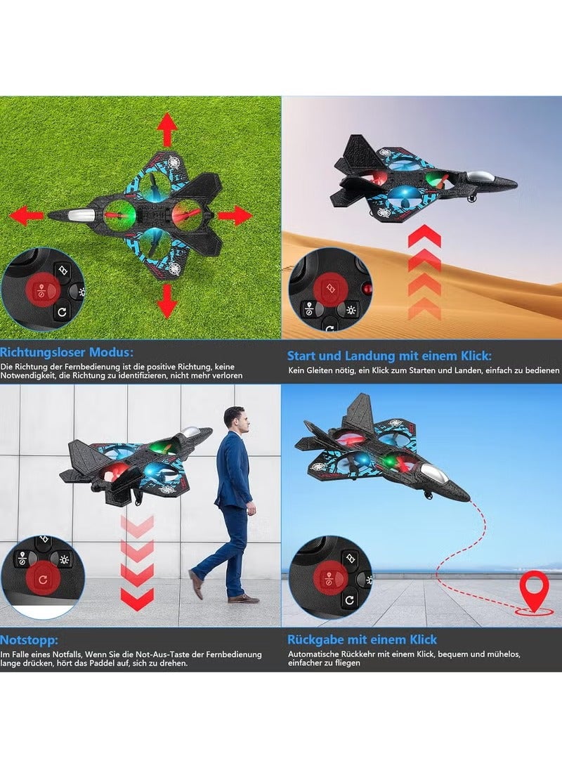 RC Airplane, 2.4GHz Remote Controlled Airplane, L0712 4 Channel Remote Control Airplane, Remote Controlled Fighter Airplane, Aeroplane Toy with Coloured Lights, for Beginners, Children, Adults  - Image 4