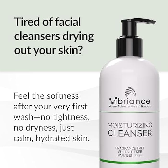 Vibriance Moisturizing Cleanser, Oil-to-Foam Face Wash with Niacinamide, Shea Butter for Mature Skin - Hydrating Gentle Facial Cleanser, Sensitive Face Wash, Sulfate-Free, 12 fl oz - Image 3