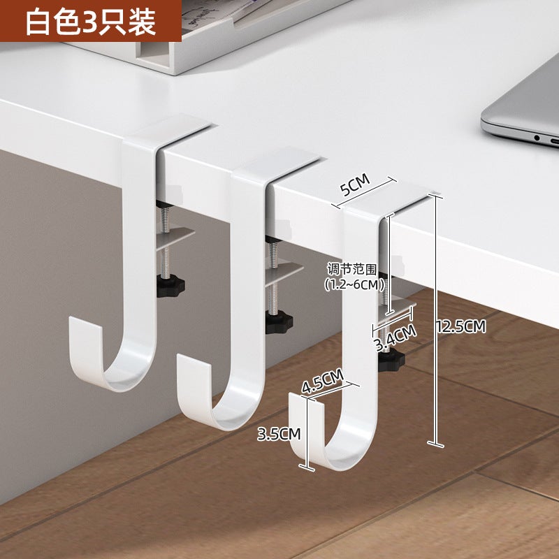 Adhesive Desk Edge Bag Hanger White .. 3 pieces White .. 3 pieces
