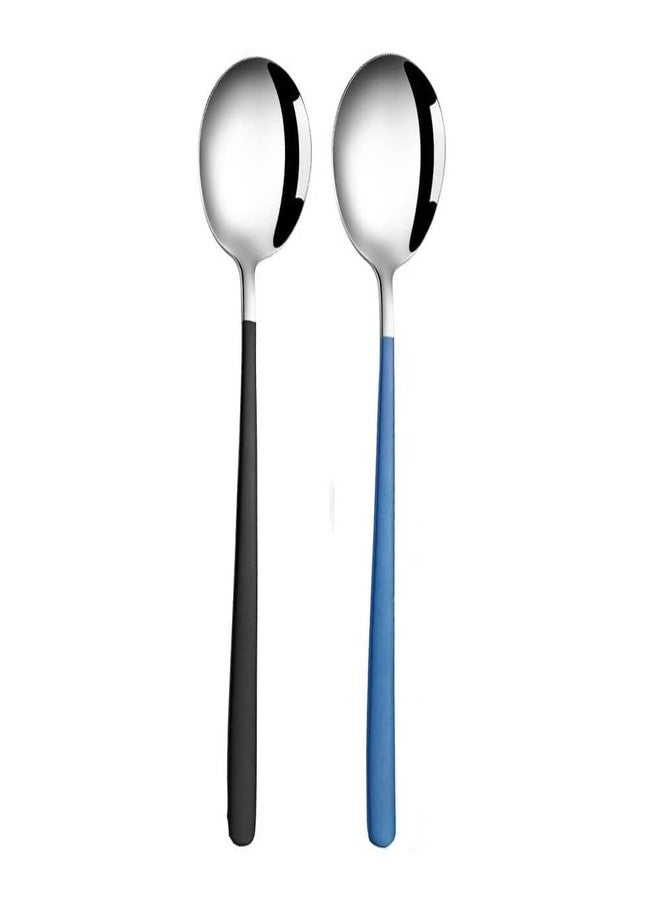 KESESU Soup Spoons Stainless Steel 304 Korean Spoons, Round Head Soup Spoons, Table Spoons Dinnerware Tableware Utensils Flatware Cutlery Dinner Metal Spoons 6.3 in (Mix-2) - Image 1