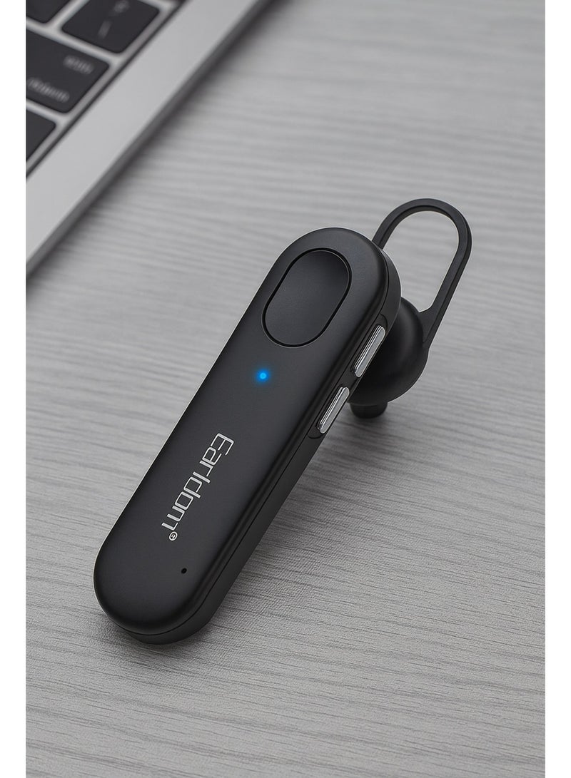 Earldom ET-BH88 Bluetooth earphones, single-ear design with 90mAh battery, HD microphone, comfortable fit, and Type-C charging. - Image 2