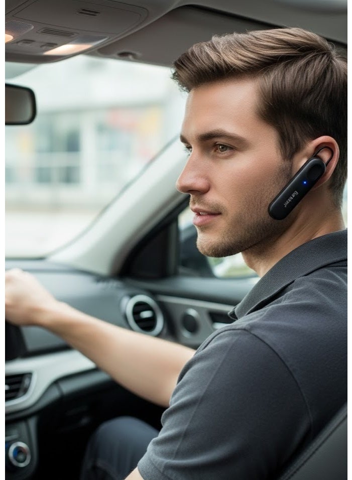 Earldom ET-BH88 Bluetooth earphones, single-ear design with 90mAh battery, HD microphone, comfortable fit, and Type-C charging. - Image 4