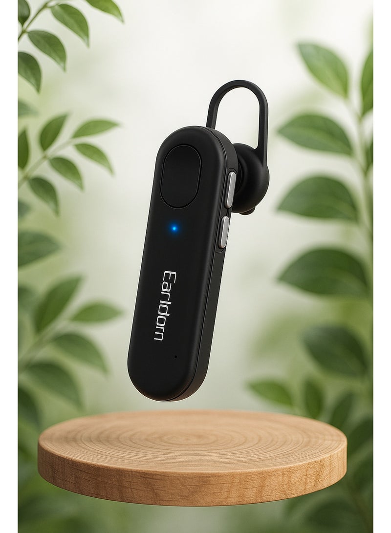 Earldom ET-BH88 Bluetooth earphones, single-ear design with 90mAh battery, HD microphone, comfortable fit, and Type-C charging. - Image 3