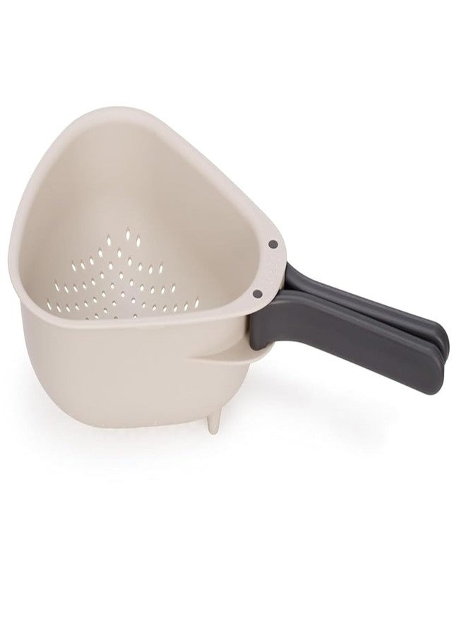 Toriox Collapsible Vegetable/Fruit Colander, Droplet Compact Colander with Folding Handle for Draining Pasta, Noodles, Vegetables, Fruits, Space-Saving Design (Small) - Image 1