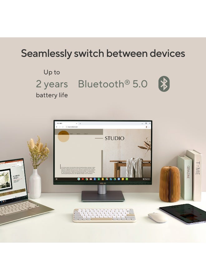 أسوس Marshmallow Keyboard KW100 White & Beige - Image 5