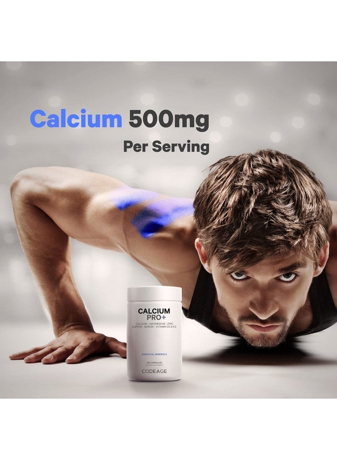 Codeage Calcium 500Mg Supplement + Magnesium Zinc Copper Boron Elemental Calcium Vitamin D3 Vitamin K2 Bones Teeth Immune System Support Pills 2Month Supply Vegan Nongmo 120 Capsules - Image 5
