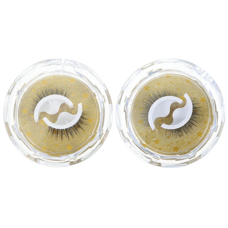 Reusable 4 Pairs Self-adhesive Fake Eyelashes Natural Fiber Lash Extensions for Women, Lightweight False Eye Lashes Suitable for Daily Makeup and Special Occasions - Image 1