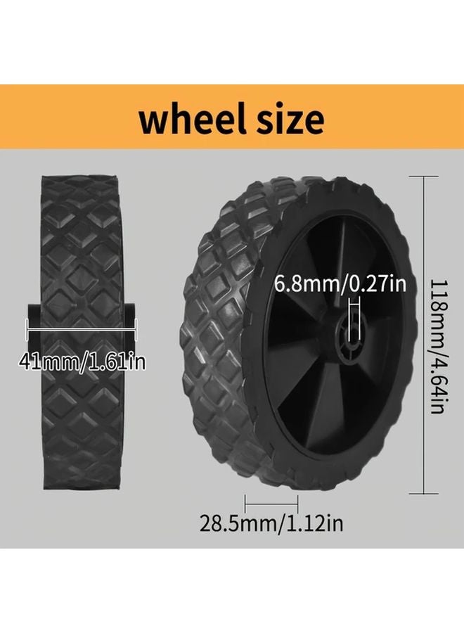 4 64 Inch Silent Solid Wheels 2 Pcs Durable Replacement For Hand Trucks Carts - Image 3