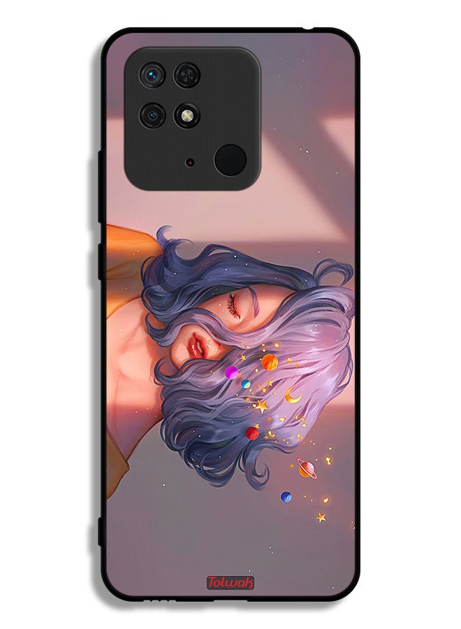 Tolwak Xiaomi Redmi 10C Protective Case Cover Girl And Space Art - Image 2