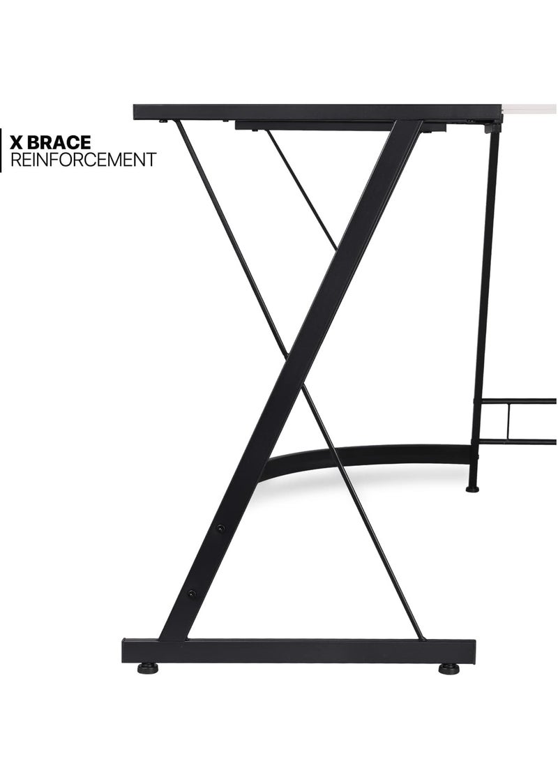 ZUIHAO L Shaped Home Office Computer Table 130cm Gaming Desk with Shelf - Image 5