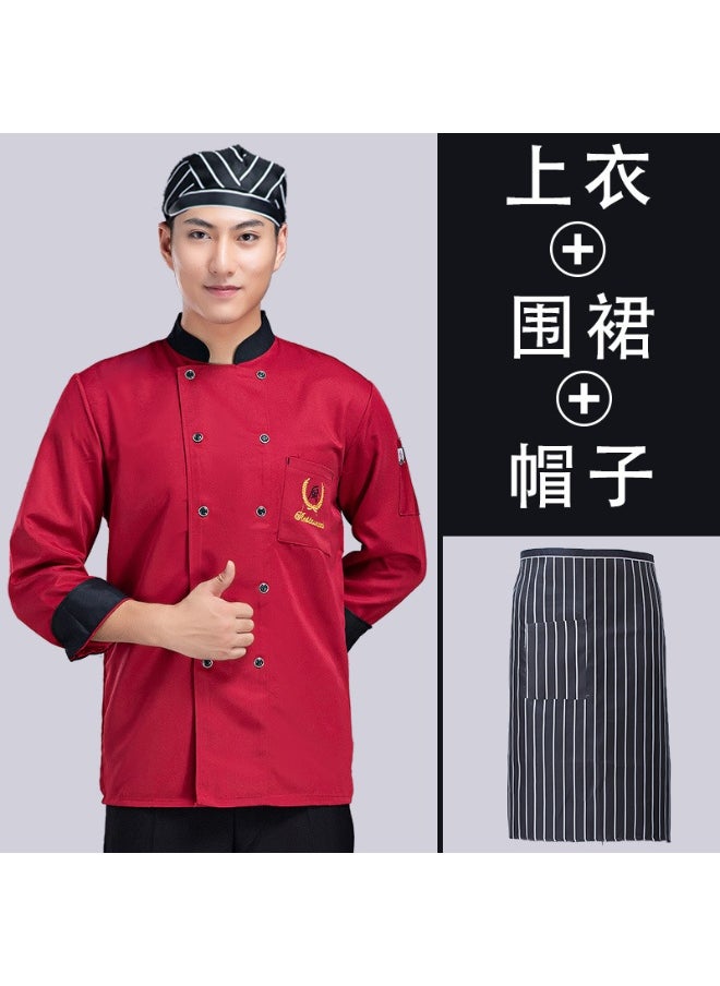 NIBEMINENT Hotel chef jacket men chef uniform restaurant chef chef chef t-shirt work uniform  - Image 1
