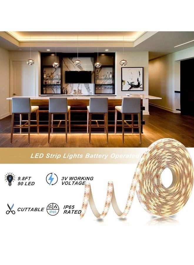 Optico LED Strip Lights, 5M/16.4ft Cabinet Strip Lights USB Warm Tape Lights Self-Adhesive LED Strip Kit Home Lighting Decor for Bedroom, Kitchen, Under Cabinet, Stairs - Image 4