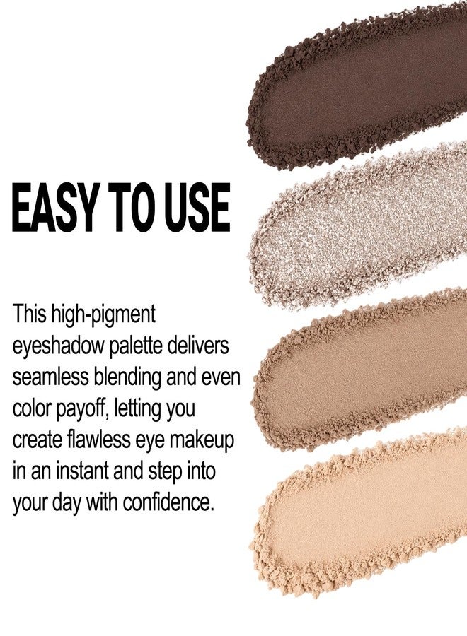 Erinde 4 Colors Eyeshadow Palette, Light Nude Taupe Shades Matte & Shimmer Eye Shadow Palettes, Long Lasting Blendable Mini Eye Shadow for Older Women, Ultra Pigmented Neutral Eyeshadow Palette, 03 - Image 3