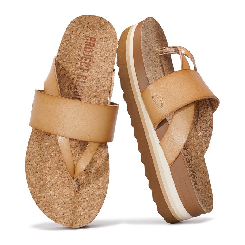 Project Cloud Womens Sandals - Premium Cork Insole Insole Shoes for Women Lightweight and Non Slip Beach Sandals for Women 2026 (Raft, NATURAL, 8.5) - Image 1