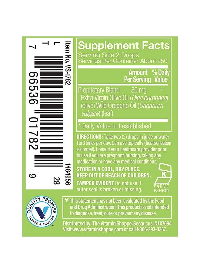 The Vitamin Shoppe Oil of Oregano 50MG, Wild Mediterranean Herbal Supplement That Supports a Healthy Immune System, EVOO, Made with Extra Virgin Olive Oil, Wild Oregano Oil (0.45 Fluid Ounces Liquid) - Image 3
