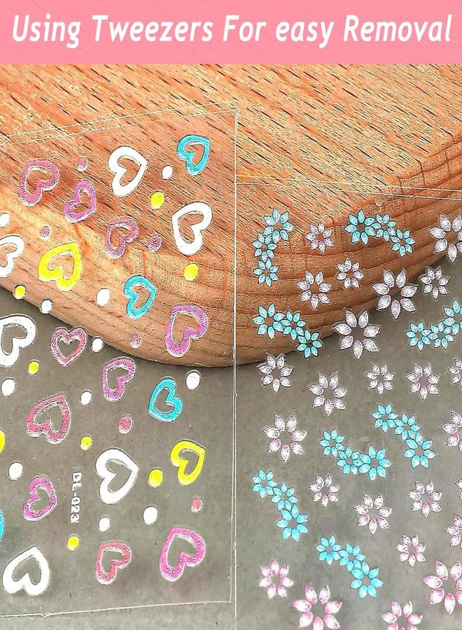 MAYCREATE® Mini Flower Nail Art Stickers 30 Sheet Colorful Daisy for Extension Self-Adhesive Embossing DIY Embellishments - Image 4