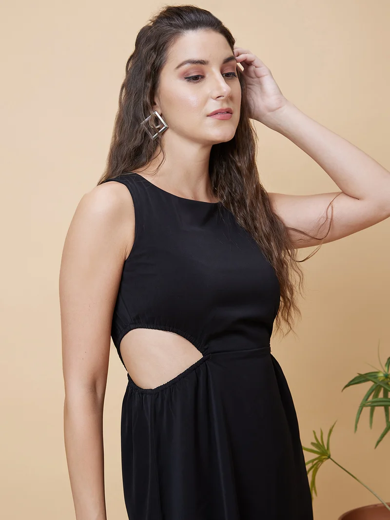 globus Globus Women Cut-Out Detailed Sleeveless Fit & Flare Dress