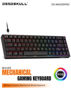 DEADSKULL MK005PRO 60% Wired RGB Gaming Keyboard, 68 Keys Compact Mechanical Keyboard  - Image 1