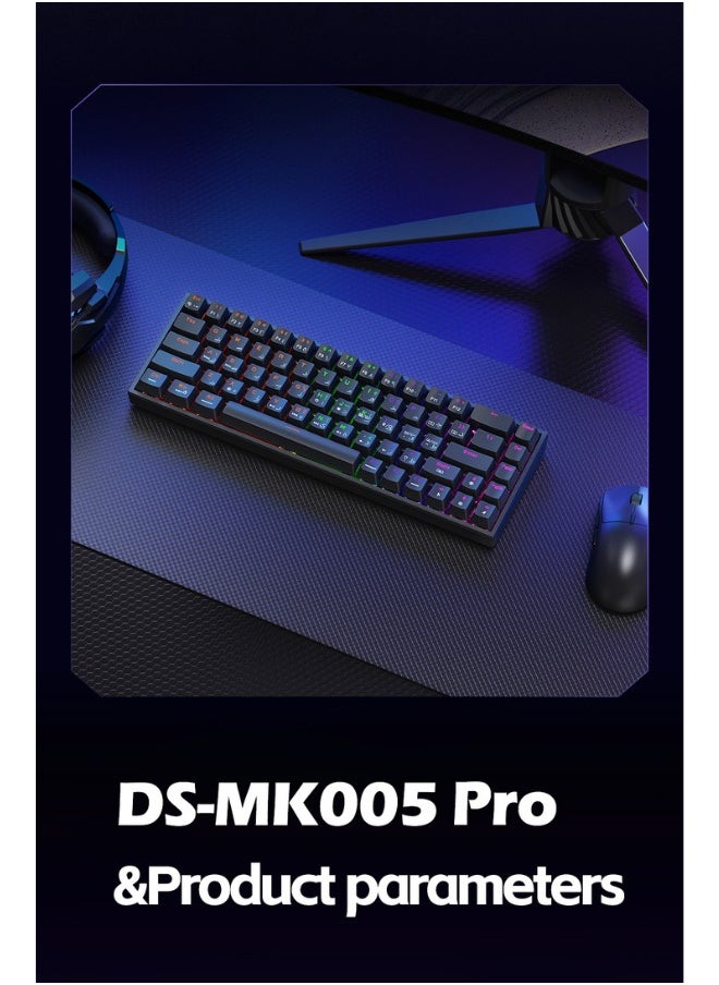 DEADSKULL - MK005PRO 60% Wired RGB Gaming Keyboard, 68 Keys Compact Mechanical Keyboard - Image 1