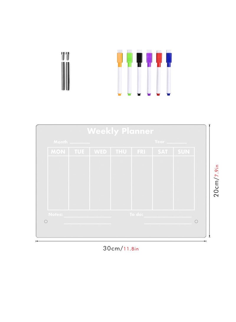 Acrylic Week Plan Desktop Memo Message Board Erasable Office Memo Writing Board - Image 1