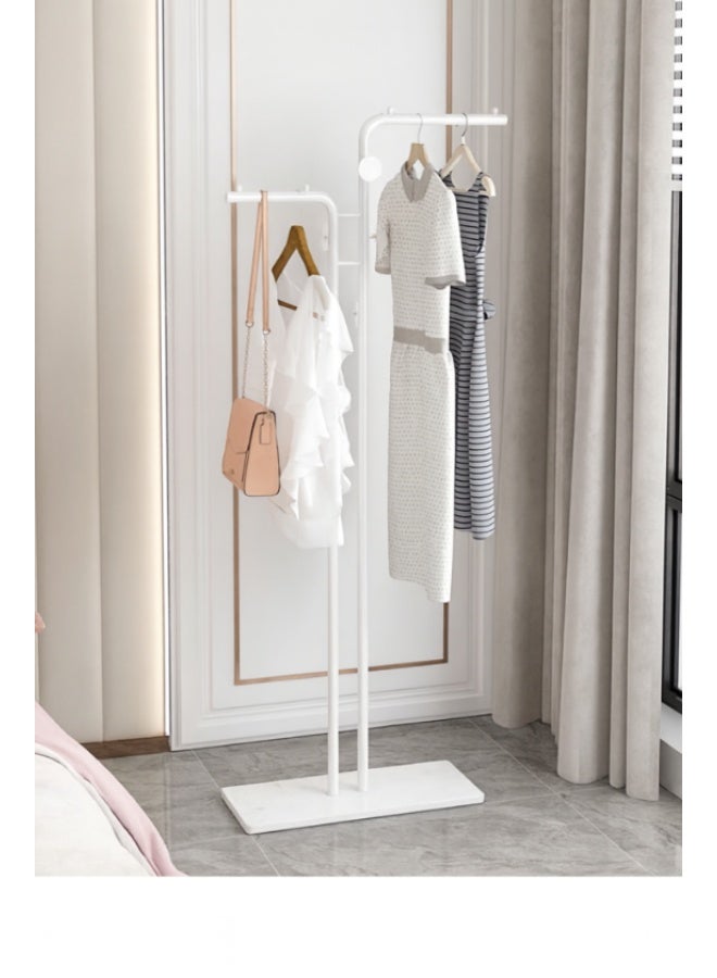 شي ون حامل معاطف معدني عصري، حامل معاطف بقضيب مزدوج مع قاعدة متينة من الألواح الصخرية وموفر للمساحة ومناسب لغرفة النوم وغرفة المعيشة والمدخل - Image 3