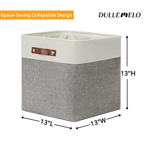 DULLEMELO 13 inch Fabric Storage Cubes 4 Pack Foldable Baskets/Bins for Home Office Organizer Closet, Shelves, Toy, Nursery - Image 2