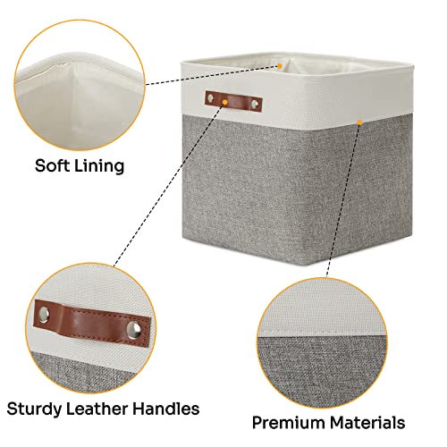 DULLEMELO 13 inch Fabric Storage Cubes 4 Pack Foldable Baskets/Bins for Home Office Organizer Closet, Shelves, Toy, Nursery - Image 3