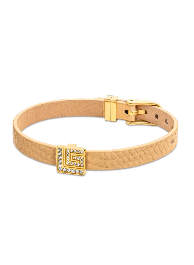 Guy Laroche Elise Beige Wrap Leather Bracelet  - Image 1